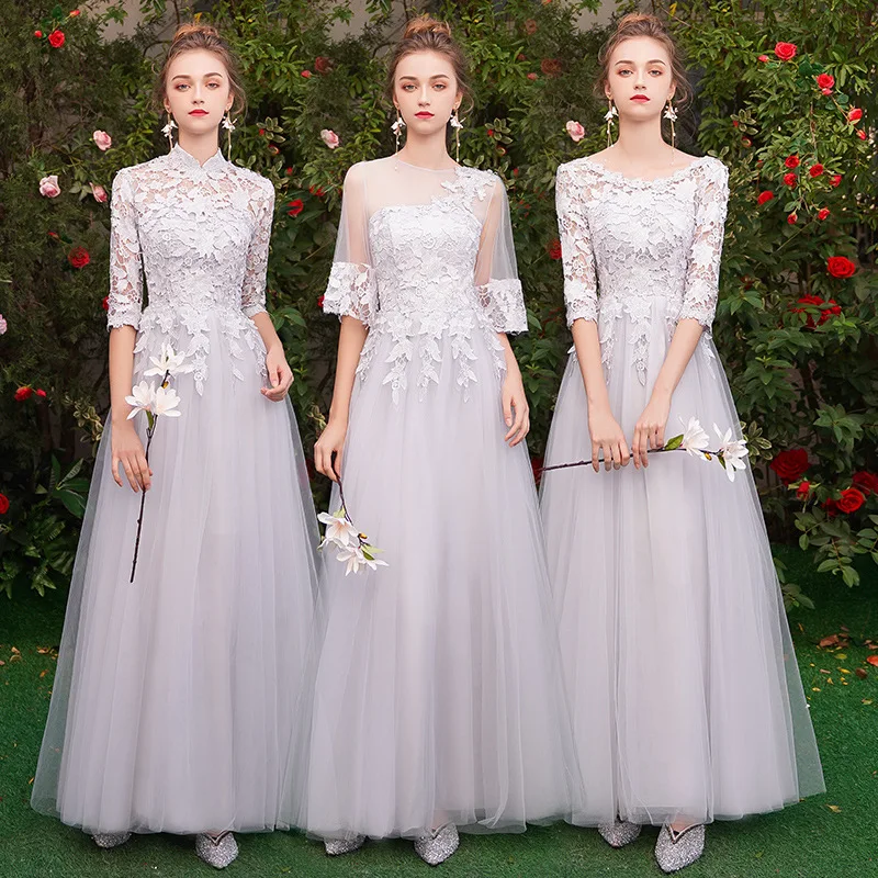 

2024 New Women's Maids Dr Simple Ele Summer Long Sve Adult Host Gown for Wedding Par Performance And Celebration