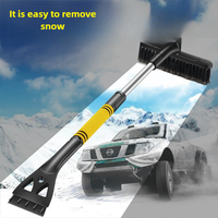 TOFAR 3 IN 1 Car Snow Brush Ice Scraper Winter Windshield Snow Sweeping Defrosting Deicing Tool Removable Telescopic Snow Shovel