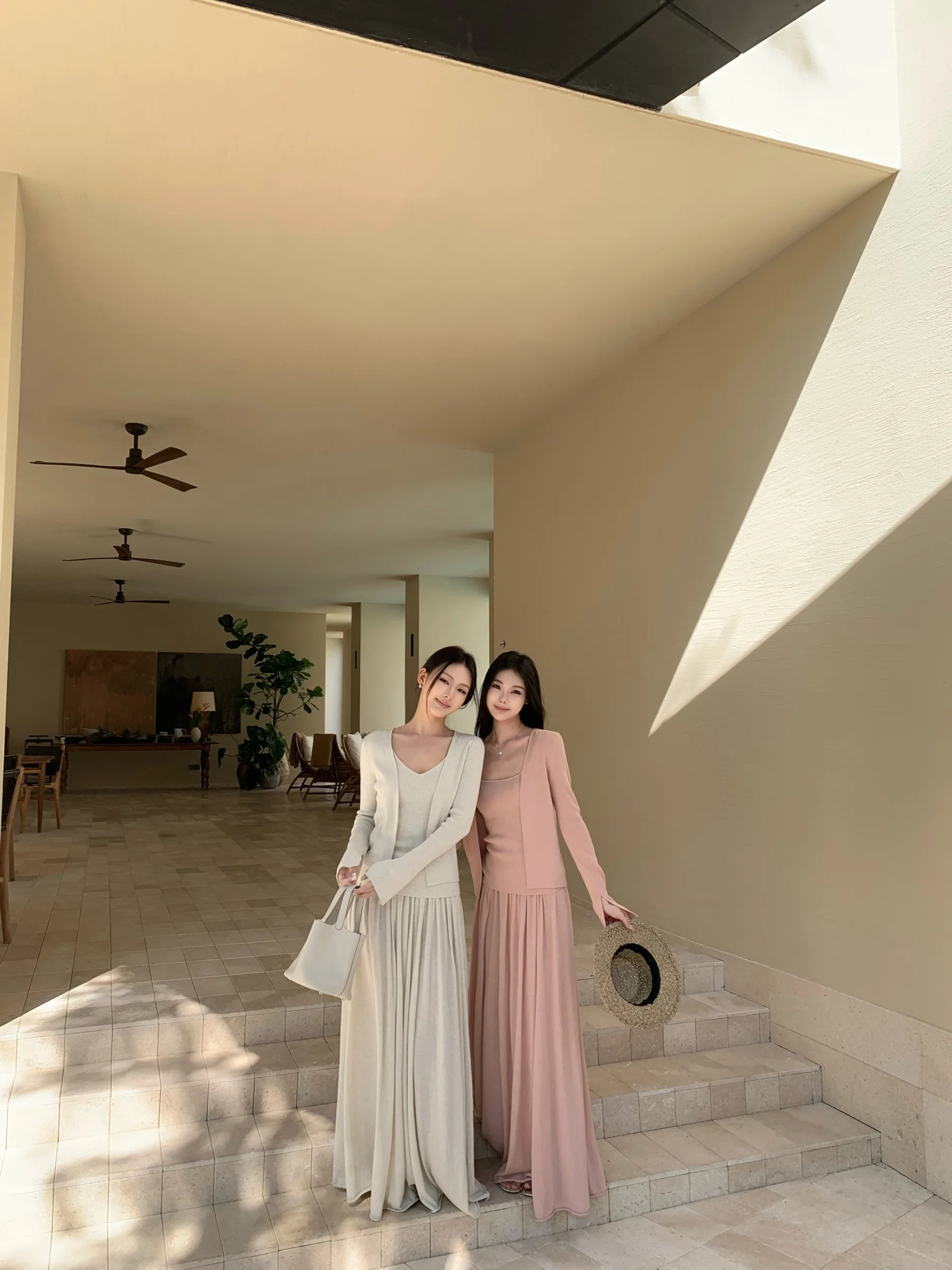 

5werkwen Chilled Tone Knitted Woolen Tee-Piece Set Faionable mat Sle Long Sve Crew Ne Sweater for Women