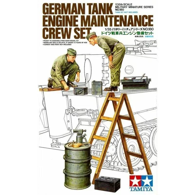 

1/35 модель TAMIYA 35180, немецкий танк, набор для обслуживания двигателя, сборка, весы, игрушки «сделай сам», комплект модели