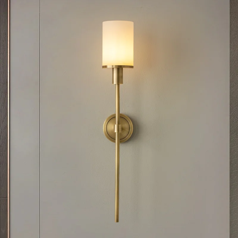 Simple modern light luxury natural marble study bedroom hotel corridor homestay designer niche wall lamp