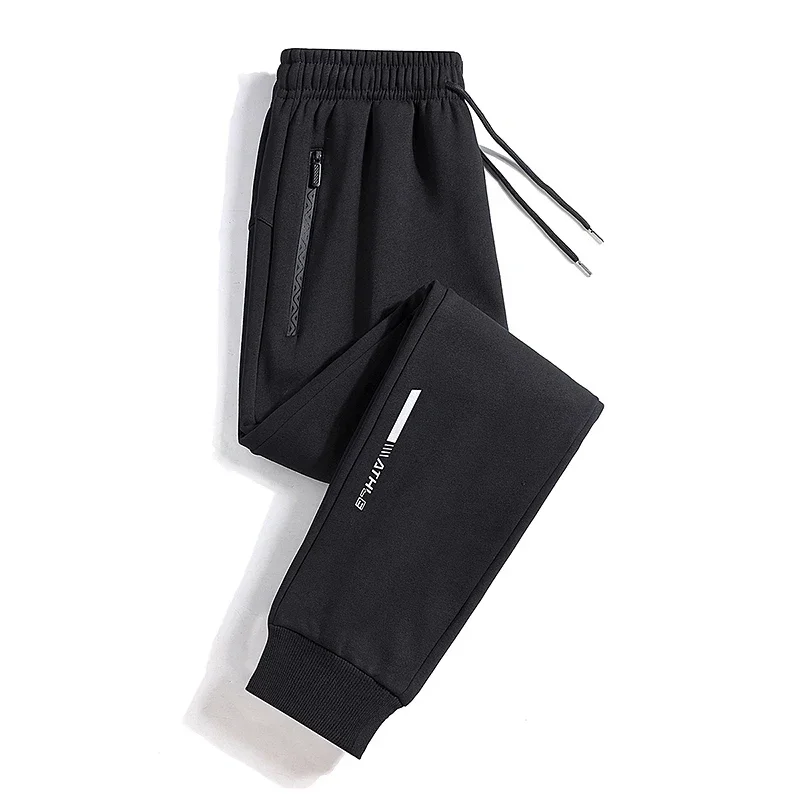 

Mens Knitted Sweat Joggers Korean Fashion High Quality Cotton Elastic Waist Pants Men Sport Long Fitness Sportswear Trousers