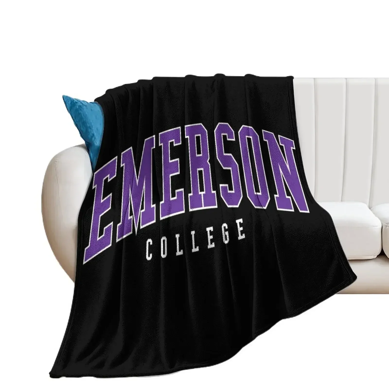 emerson - college font curved Throw Blanket Soft Beds Baby for babies Blankets