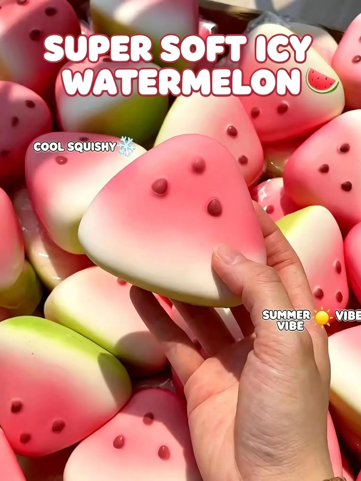 1/2/3/5 Stück Eiswürfel-Wassermelonen-Soft-Candy, langsam aufsteigendes Rebound-Quetsch-Kristall-Schlamm-Spielzeug, lindert Angst, sensorisches Spielzeug, Geschenk für Erwachsene