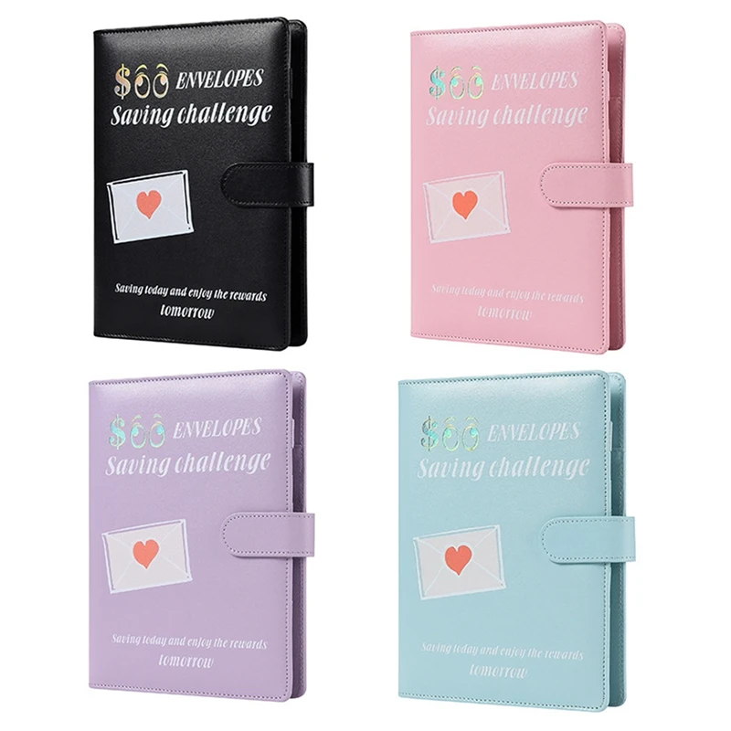 100 Envelopes A5 Money Saving Budget Binder Challenge Book To Save 5,050 Valentine's Day With Cash Envelopes Black 1 Set