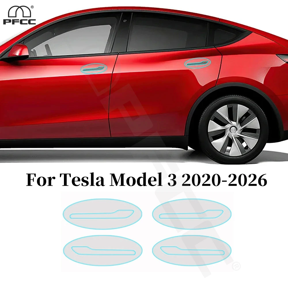 

Car Door Handle TPU Paint Protection Film For Tesla Model 3 2020-2026 Pre-cut PPF Anti-scratch Clear Bra Resistant Repairable