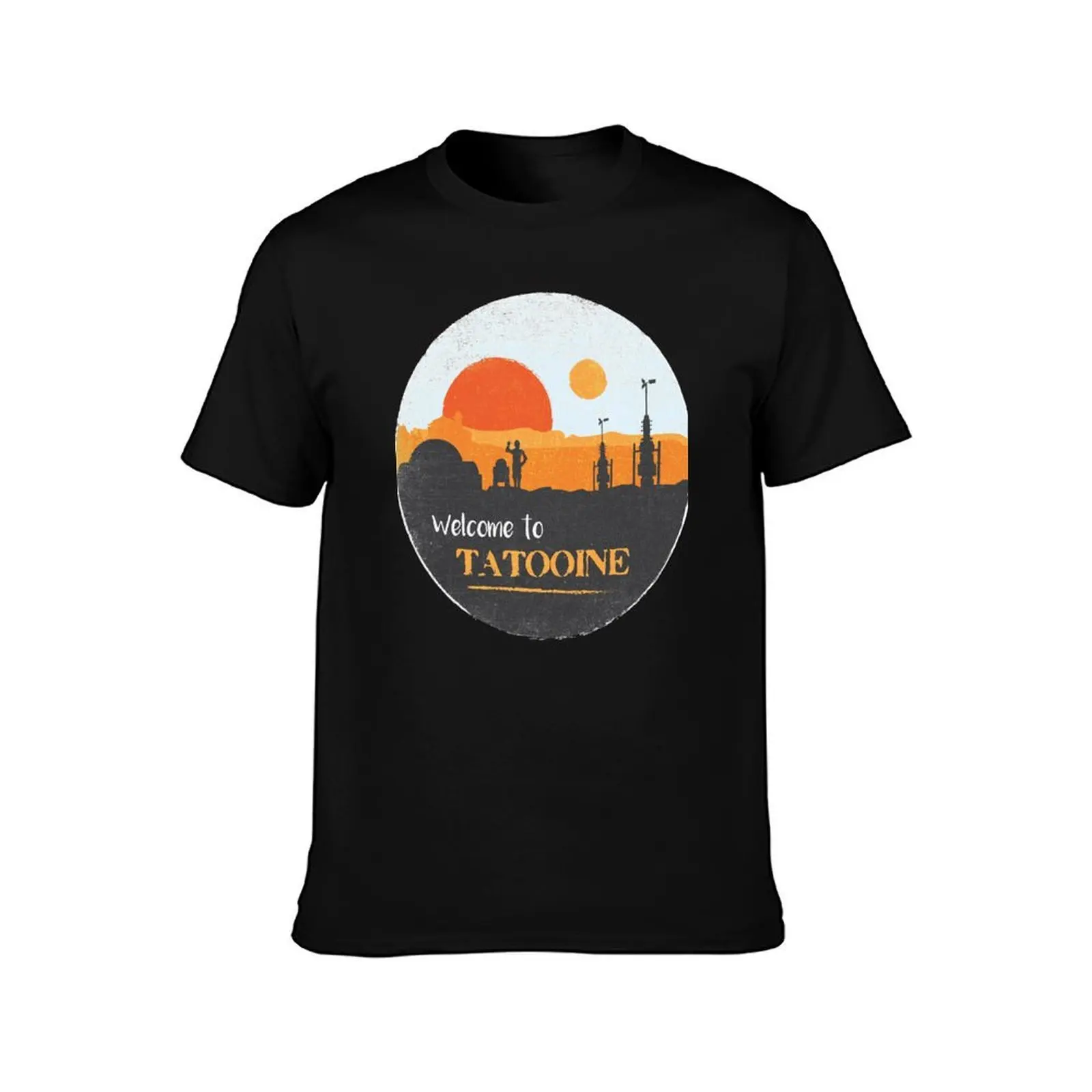 Welcome To Tatooine T-Shirt, Summer Casual Cotton Tee, Oversized Streetwear Tops, Vintage Graphic Print, Loose Fit Short Sleeve