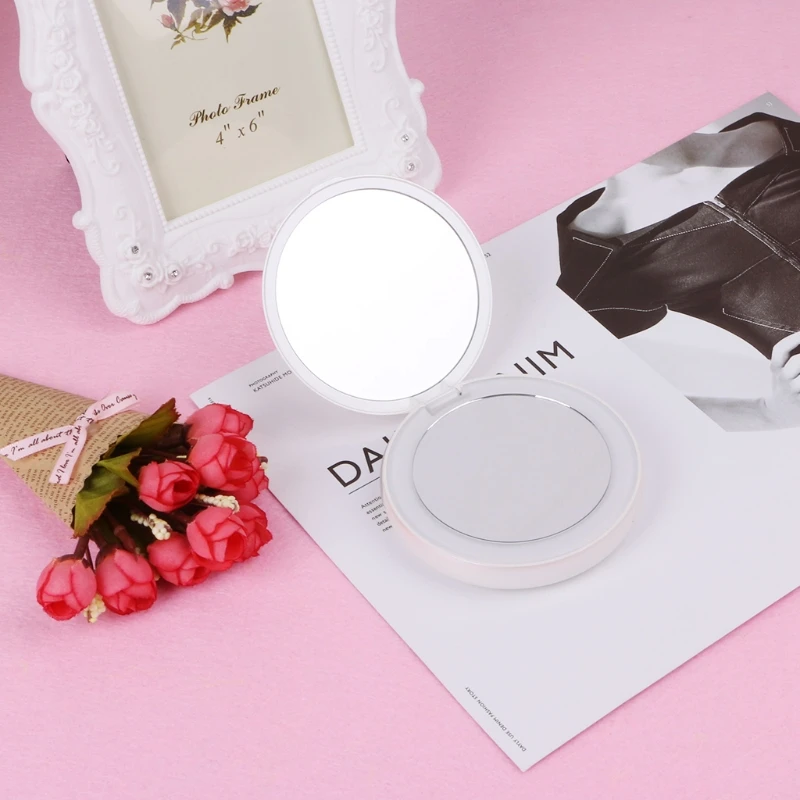 

L192 3000mAh Portable LED Light Makeup Mirror Power Bank USB Charger 3X Magnifying U2JD