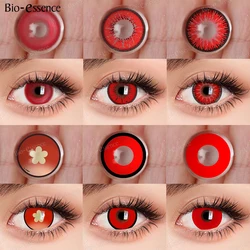 Bio-essence Colorcon Red Lenses 1 Pair Colored Contact Lenses for Eyes Anime Lenses Cosplay Lenses Anime Accessories
