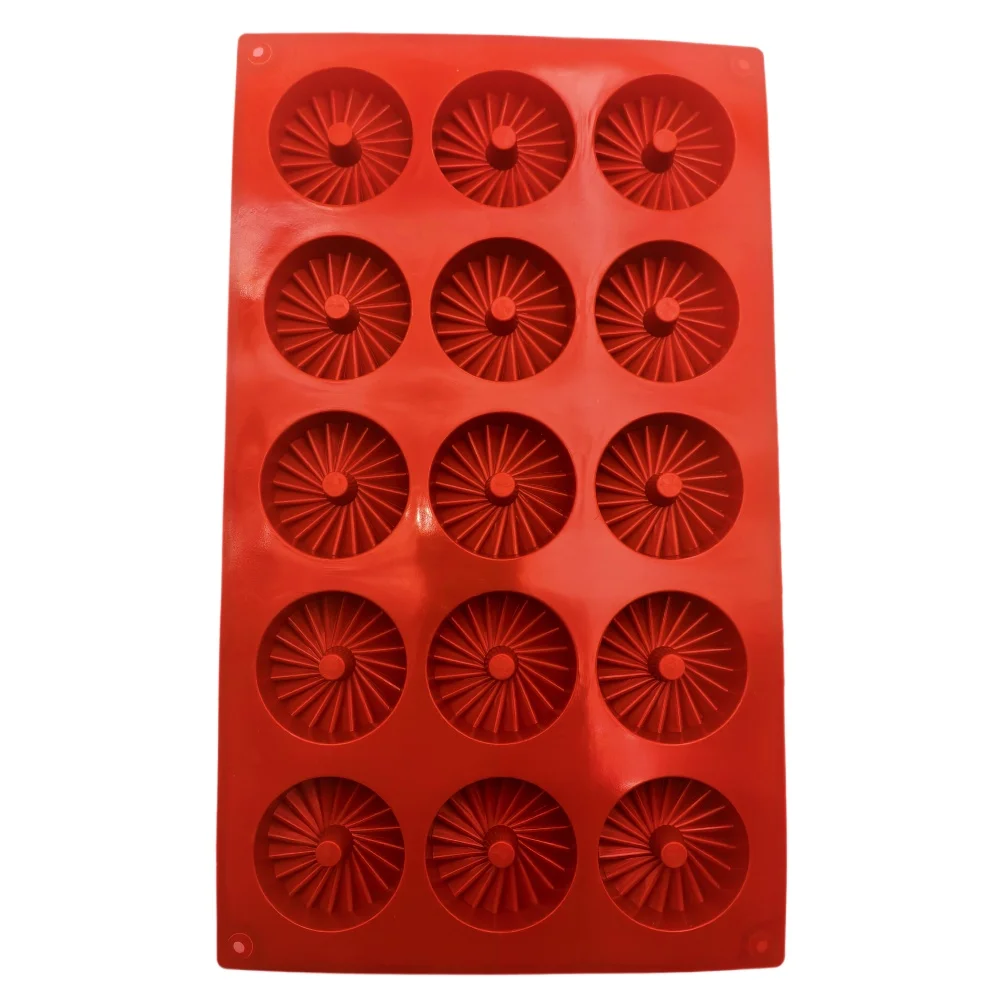 Silicone Lace Spiral Chocolate Mold 15 Hole French Dessert Mould DIY Ice Cream Biscuit Jelly Pudding Cake Decoration Baking Tool