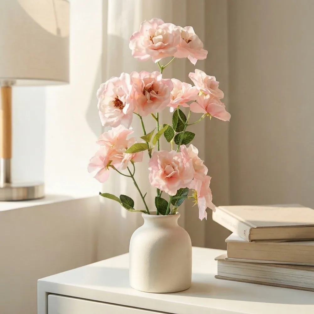 

Vase Decor Real Touch Artificial Rose Flower Handmade Realistic Simulation Big Rose Artificial Luxury Fake Flower Wedding Party