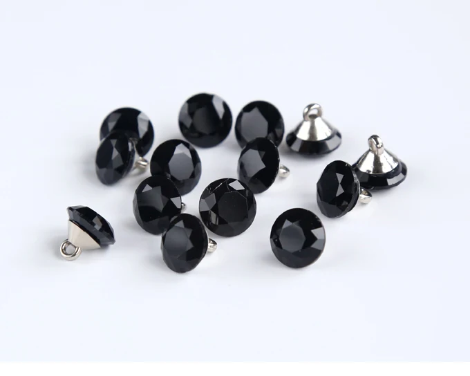 10pcs/lot Size:10mm Black Color Imitation Crystal Buttons Sewing for Shirt Glass Button DIY Scrapbooking (SS-99-1)