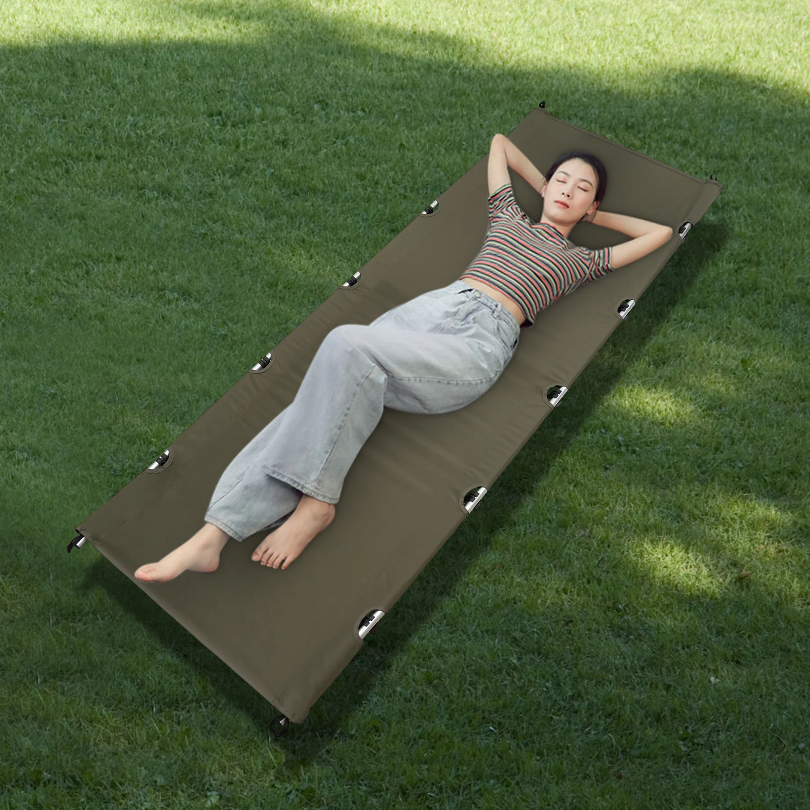 Cama de Campaña Plegable Portátil, Cama de Tienda de Campaña Ultraligera y Compacta para Exteriores con Bolsa de Transporte (Aleación de Aluminio + Tela Oxford)