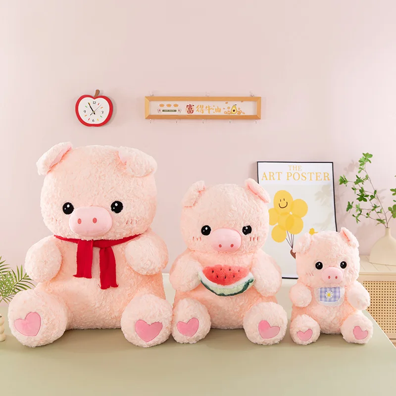

75cm Cute Lulu Pig Pink Tender Girl Heart Plush Toy with Love Bow Pig Doll Soft Girl Doll