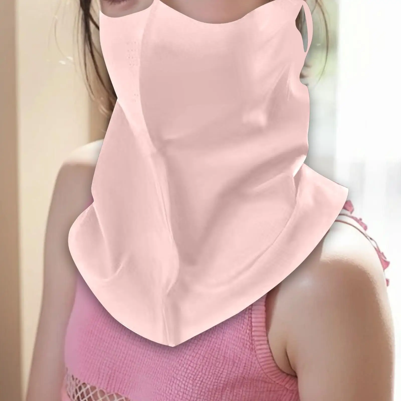 Máscara facial de protección solar de verano, pasamontañas transpirable de seda de hielo para el cuello para mujeres, senderismo, pesca, uso al aire libre