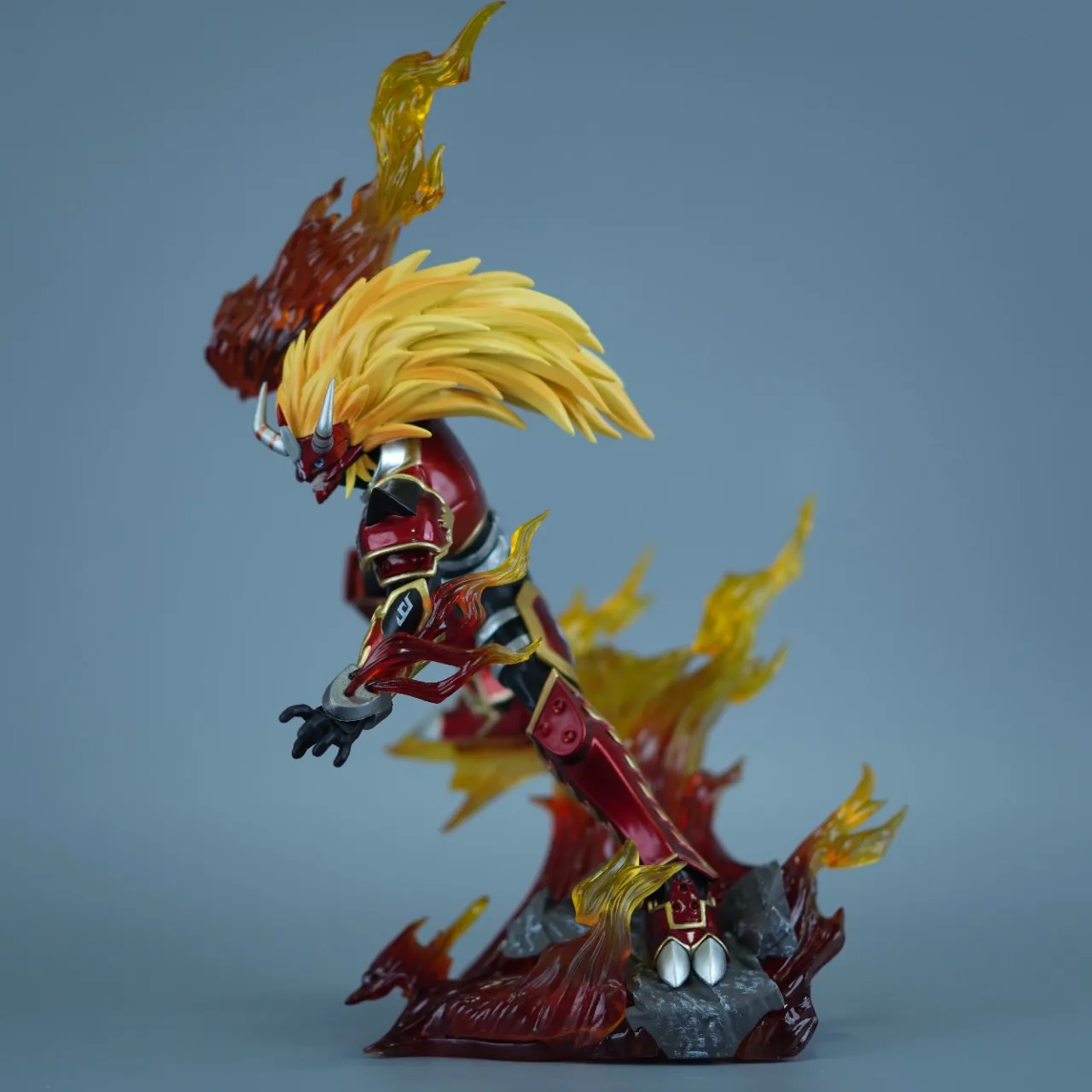 New 26cm Digimon Zombie Fire Beast Doll Figure Animation Peripheral Ornaments The Fighter Of Fire Model Toy Festival Gift