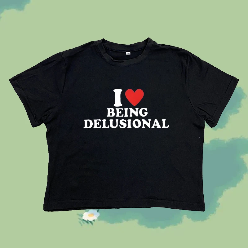 Harajuku Punk Hip Hop Slim Tees 90s Vintage Creative Letter รูปแบบพิมพ์เสื้อยืดผู้หญิงแฟชั่นรอบคอแขนสั้น Crop Top