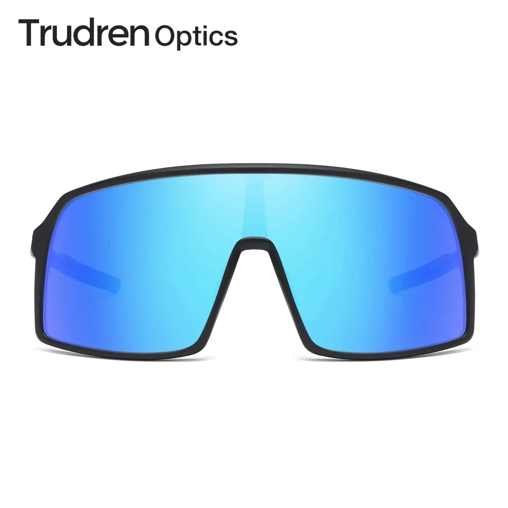 Trudren Unisex Outdoor Sport Shield Sunglasses UV400 Polarized for Cycling Men Women TR90 Oversized Wrap-around Sun Glasses 2076