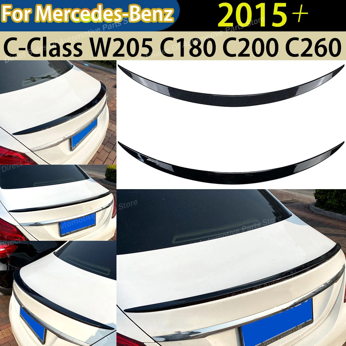 

Для Mercedes-Benz C-Class W205 C180 C200 C260 2015+ Задний спойлер-сплиттер на багажник, декоративное тюнинг-обвесное оборудование, автозапчасти