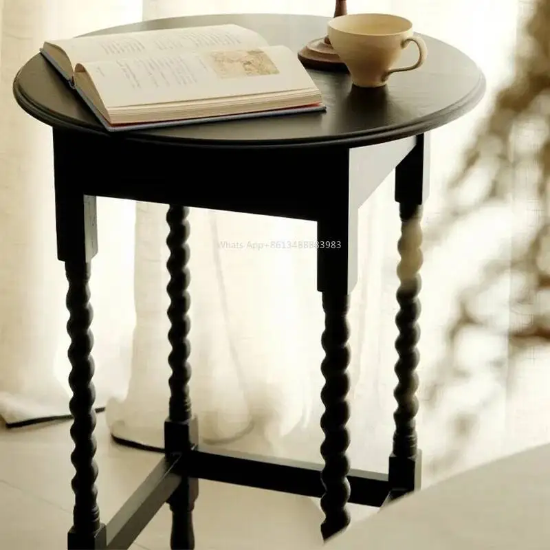 

Горячая новинка: Ретро-столик из массива дерева, круглый, деревянный, приставной, для спальни, балкона, дома, креативный, в средневековом стиле, американский дизайн