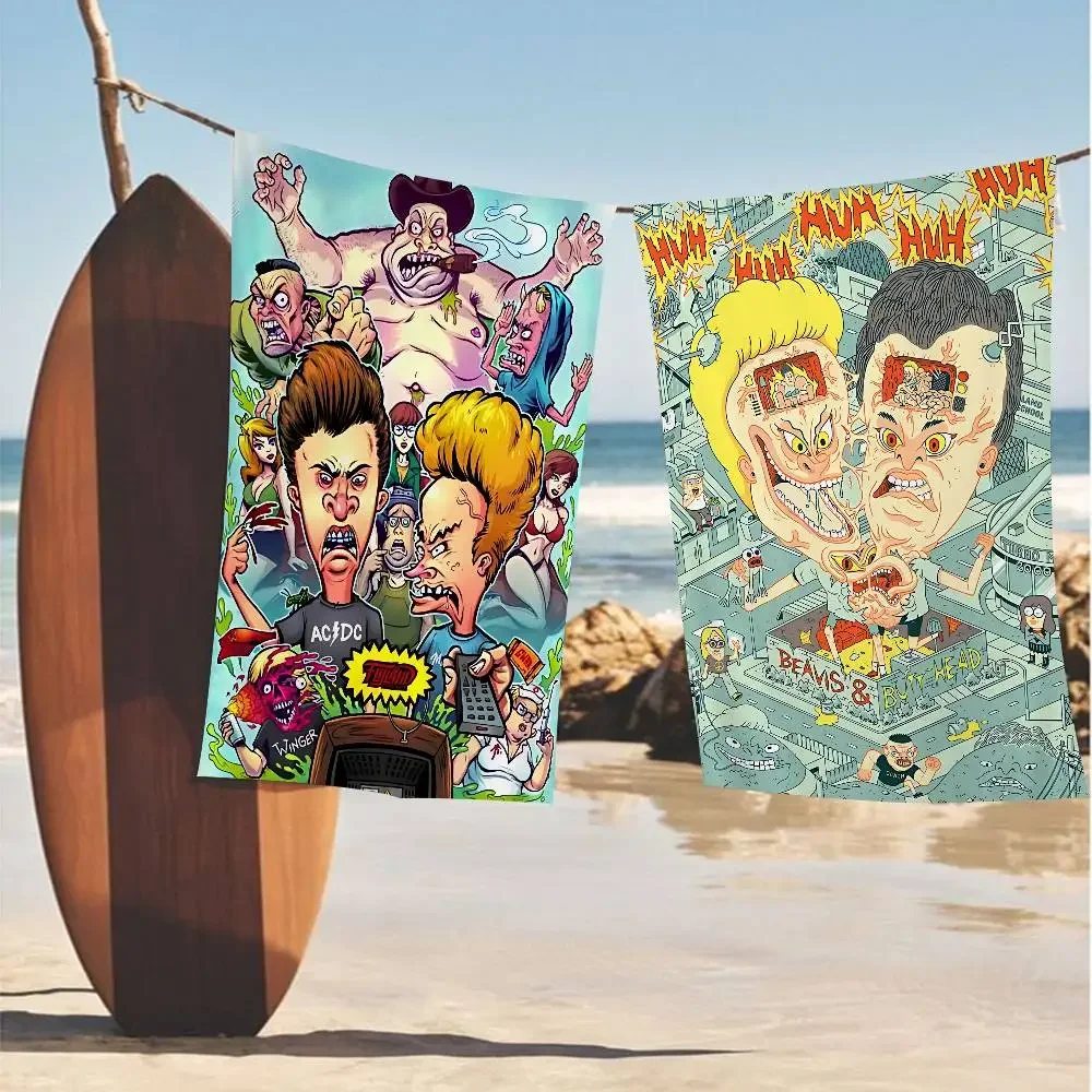 Funny B-Beavis And BUTT-HEAD Microfiber Blanket Quick Drying Beach Towels Oversized Printing Super Absorbent Pool Towel Blanket