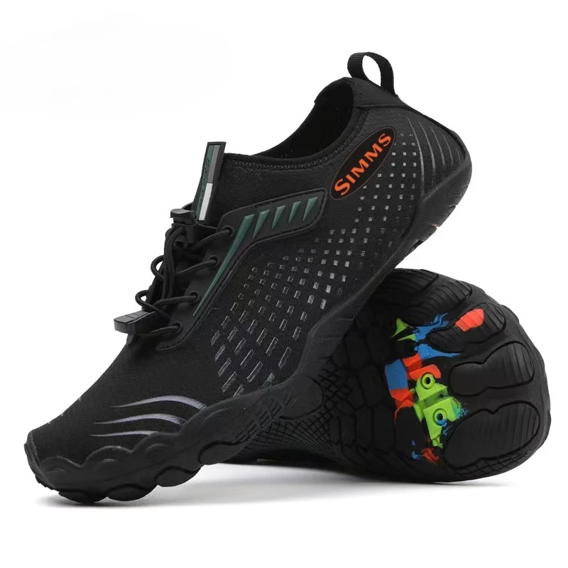 SIMMS Fishing Shoes Wading Boots For Men Breathable Quick Dry Water Shoes Anti Slip Rubber Sole Sneakers Outdoor