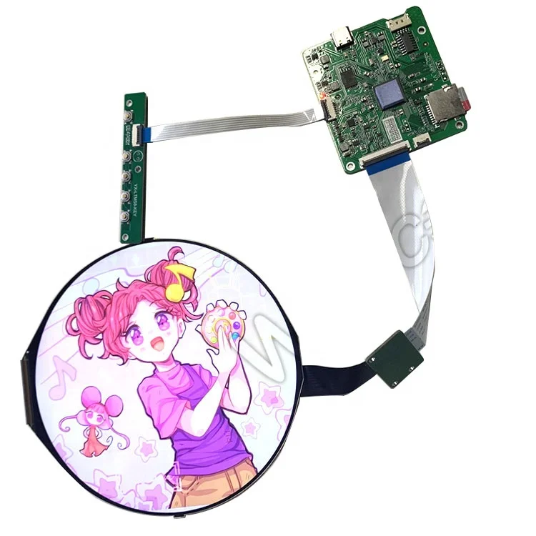 5 Inch Round LCD Display 1080P FHD SD Card Loop Play Advertising Digital Signage Circular Screen Display Panel
