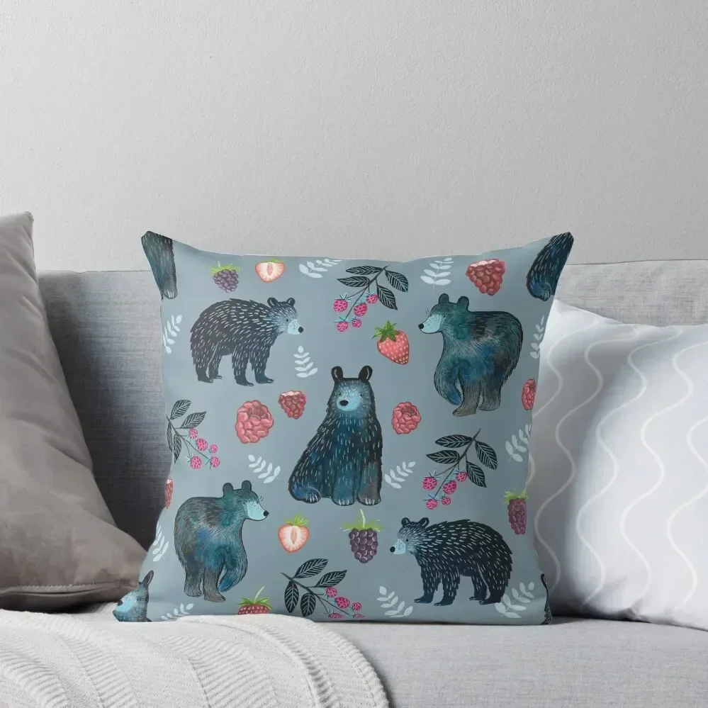 

Bear Berry Throw Pillow pillow pillowcase christmas supplies sleeping pillows pillow