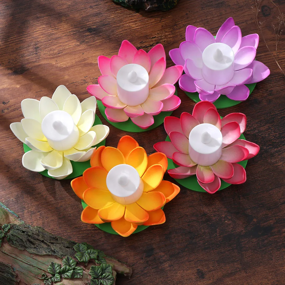 

7Pcs LED Lotus Lantern Multicolor Vivid Artificial Water Lily Lights Water Pool Party Decorations
