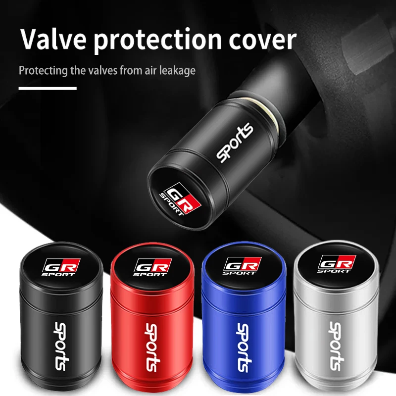 

4Pcs Metal Tire Valve Caps Car Dust Proof Cap For Toyota GR Sport Sequoia Camry Venza Aqua Avalon Mark-X Harrier Land Fortuner