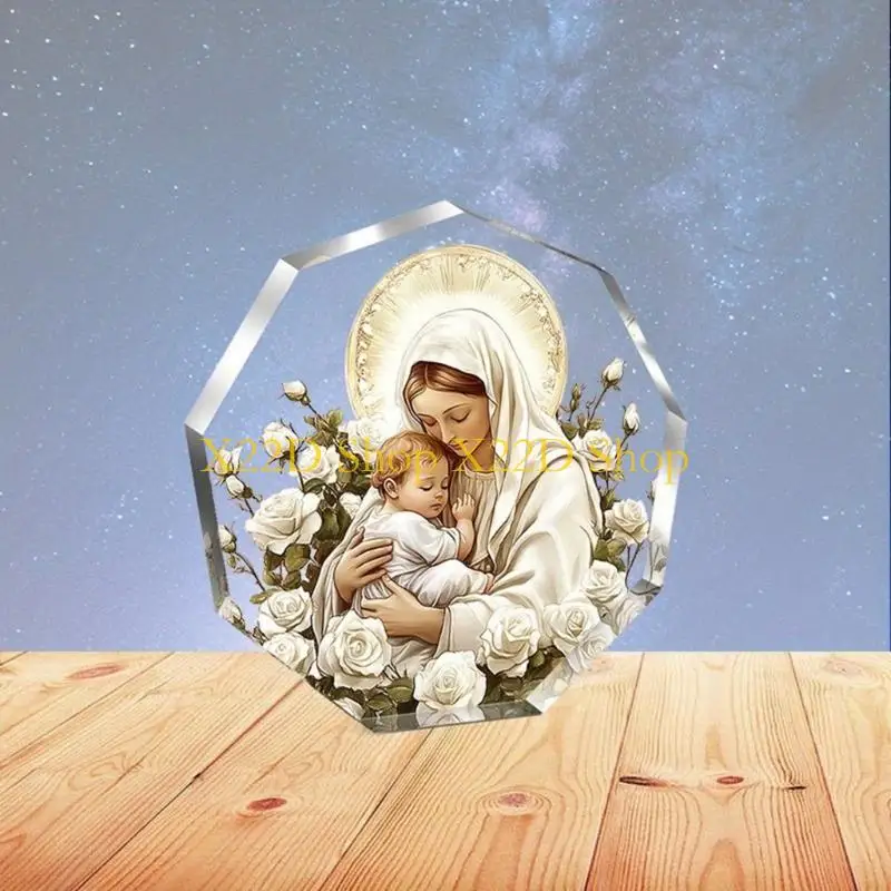 X22D Acrylic Nativity Scene Desktop Decoration Nativity Ornament for Centerpieces Christian Religious Gift for Families