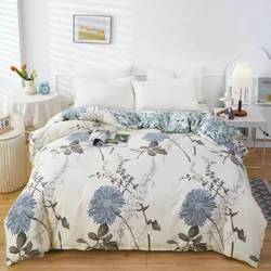 100% cotton Print Duvet cover(No filler),skin friendly comfortable Plants flowers pattern,For Home All Season Bedroom Bedding