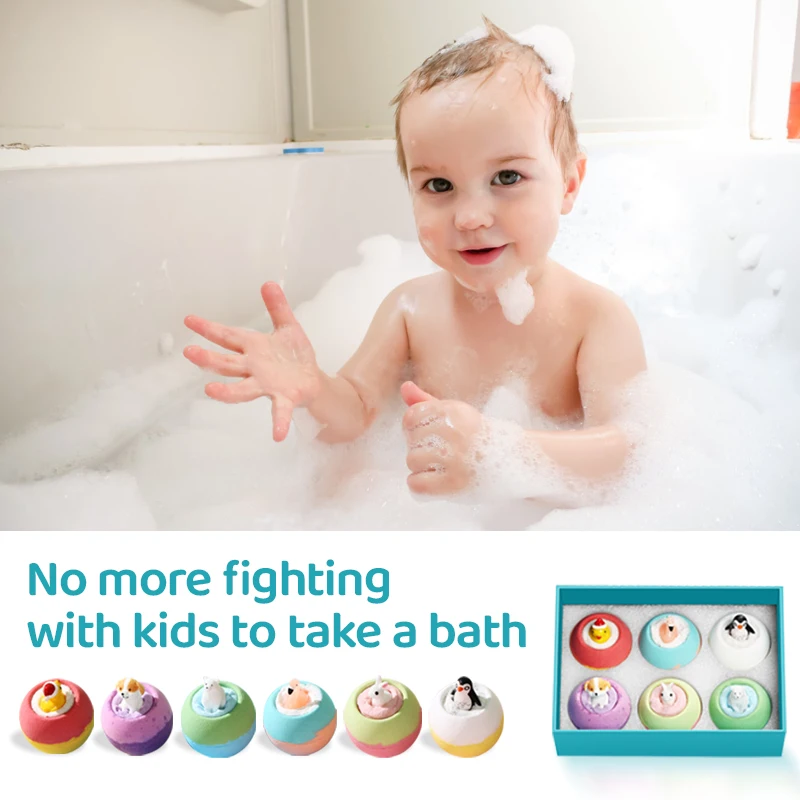 Bath Bombs for Kids with Surprise Toys Inside (6 Pack) - for Kids & Boys and Girls - Holiday Bubble Bath with Cheerful Scent