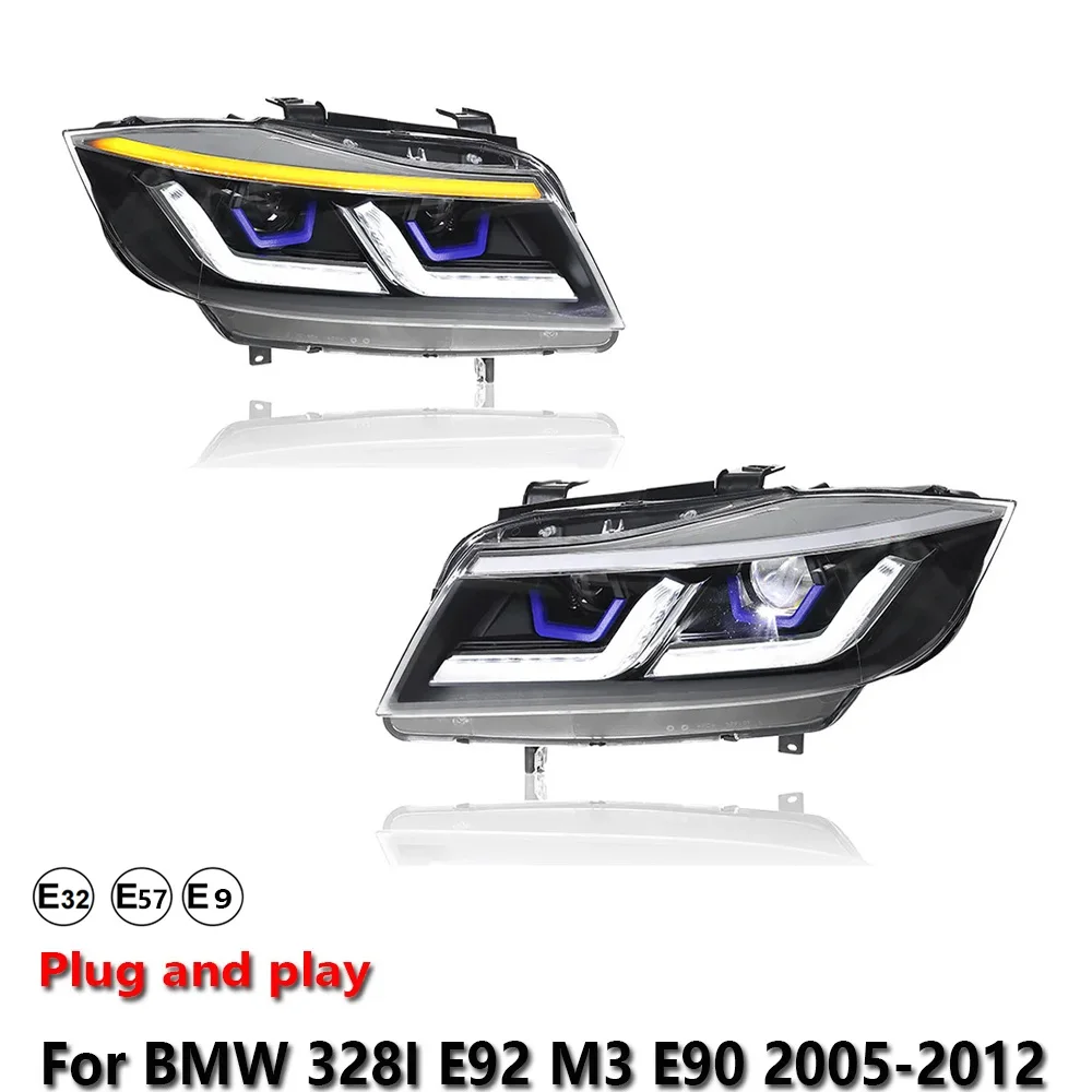 Car  Accessories Headlights Light For BMW E92 M3 E90 2005-2012 Projector Front Headlamp DRL Turn Signal Plug And Play