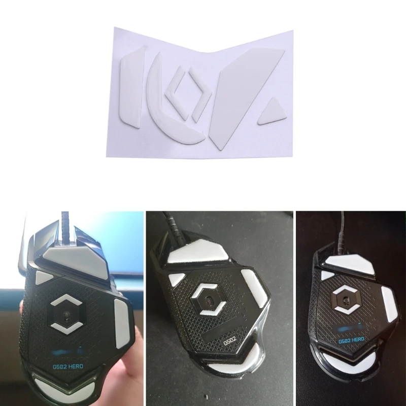 1Set Mouse Skates Feet Pads Mouse Feet Sticker for G502 Mouse White Rounded Curved Edges Mouse Feet