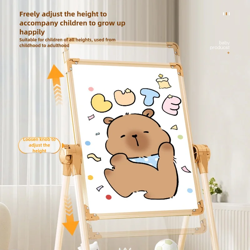 لوحة رسم للأطفال، تعليم مغناطيسي على الوجهين للأطفال، حامل سبورة صغير للمنزل، جرافيتي ملون، كتابة قابلة للمسح مع #4