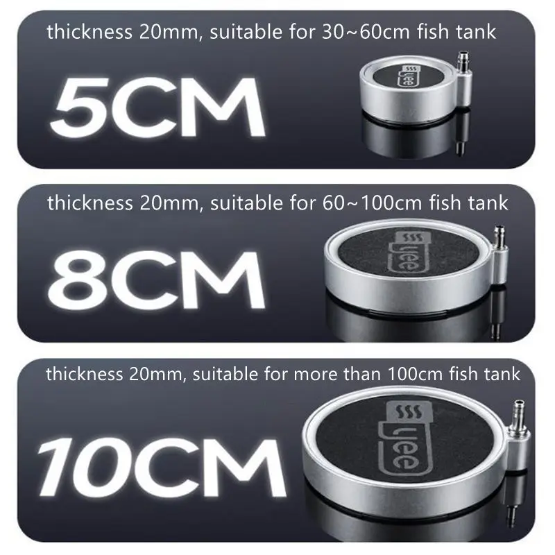 YEE Nano Gas Disc Oxygen Pump Increase Oxygen Atomizing Refiner Fish Tank Oxygenating Silent Bubble Disc
