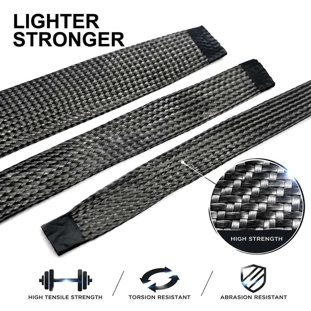 Carbon Fiber Braided Sleeve ID 4/6/8/10/12/14/20/25/30/40/50/80MM Flame/Corrosion Resistant Anti-Static Cable Sleeving Mesh Tube