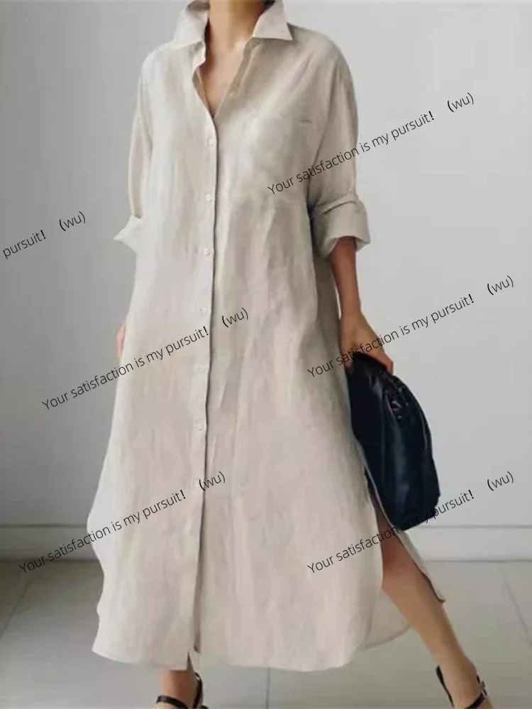 

ZOCI-Fashion классическая рубашка женский элегантный кардиган нестандартной формы свободное модное однобортное платье с длинными рукавами