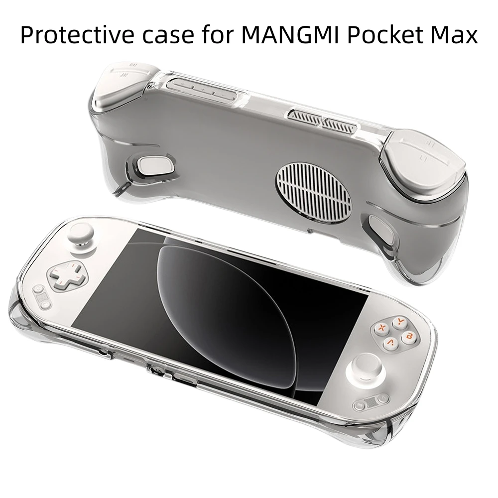 

TPU Cooling Case for MANGMI Pocket Max Game Console Anti-drop Protective Cover ​Game Accessories Translucent Black Transparent