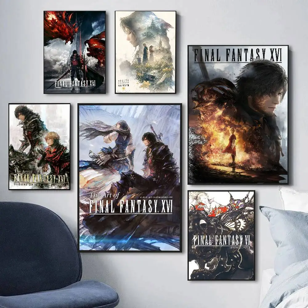 Final Fantasy VII Rebirth Anime Posters Sticky Whitepaper Sticker DIY Room Bar Cafe Kawaii Room Decor