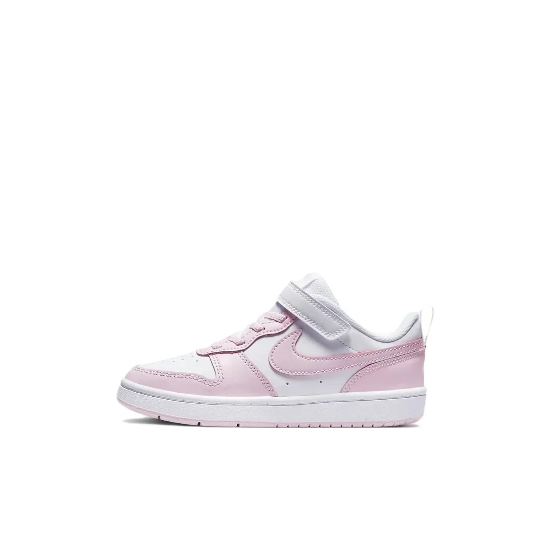 NIKE Court Borough Low 2 Sneakers Boys/Girls Velcro Pink Stylish Running Sports Casual Shoes Kids Children Anti-slip Tide