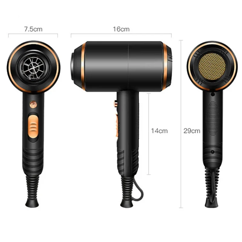 Secador de cabelo, secador de cabelo profissional de 1700 W para secagem rápida, com concentrador e difusor de secador de cabelo, 5 velocidades e 2 configurações de calor