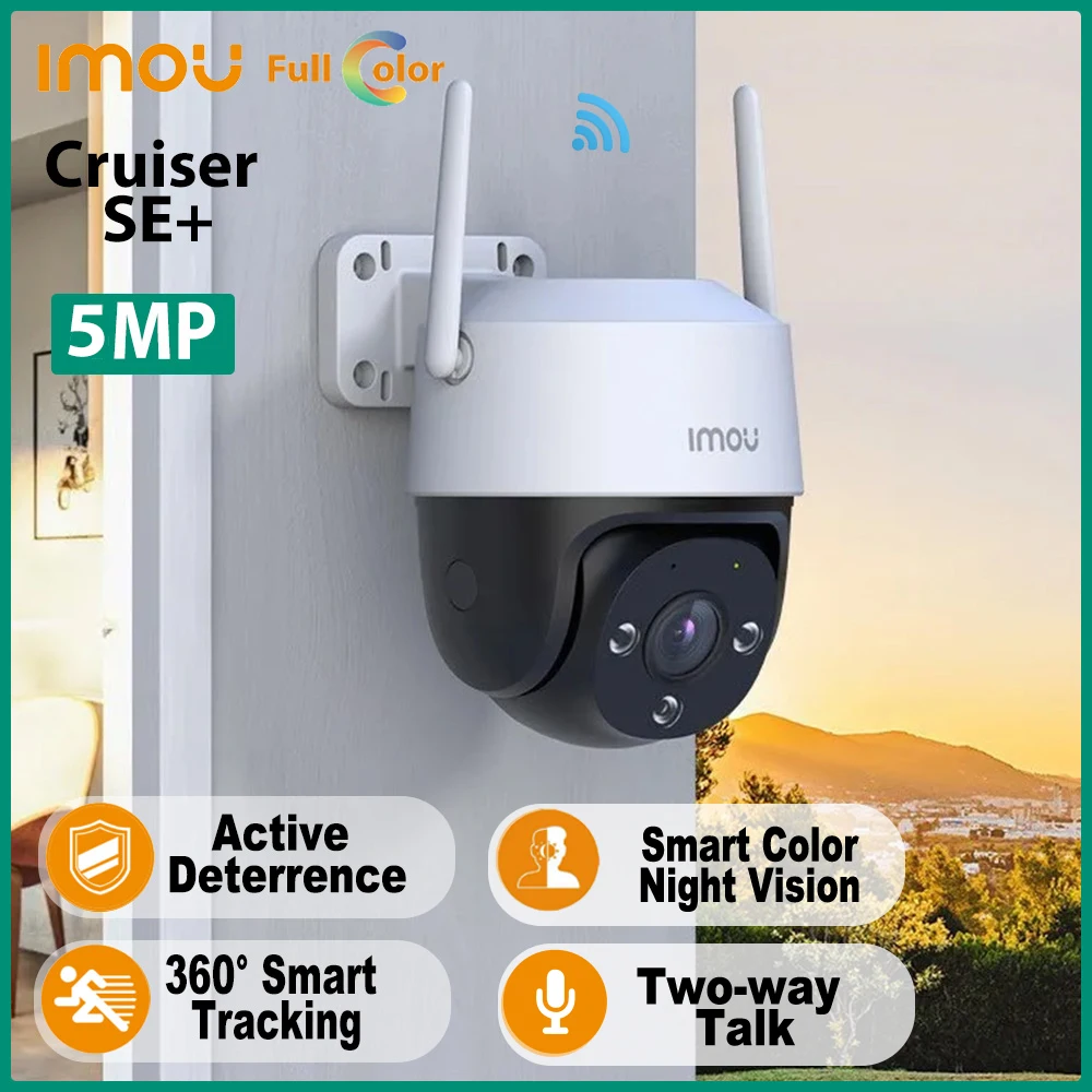 Dahua IMOU Cruiser SE+ 5MP Outdoor PT WiFi Camera Support Two-way Talk 8X Digital Zoom IR30M Human Detection Surveillance Camera
