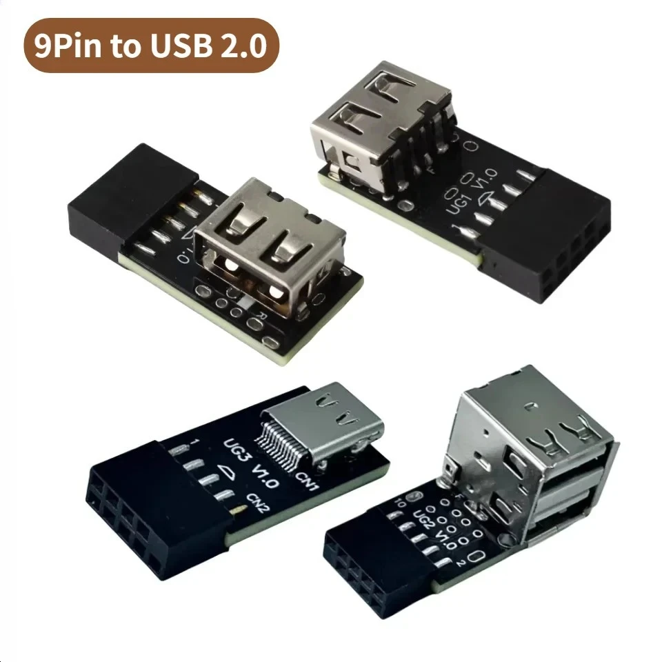 ADT-Link 9PIN To USB 2.0 Adapter ITX Chassis Built-in Wireless Mouse Keyboard Receiver Bluetooth Wireless Network Card Connector
