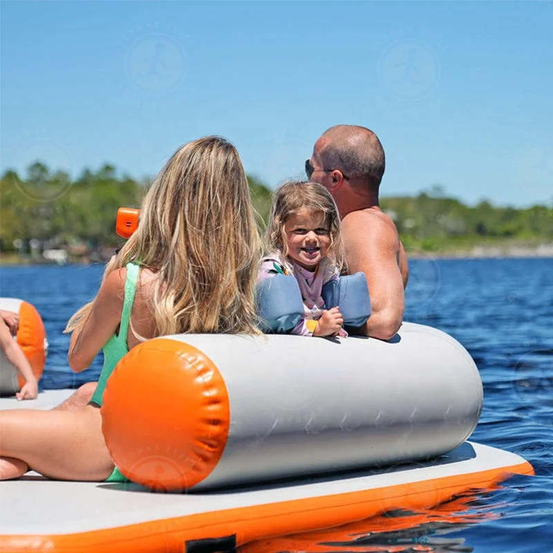 Portable Water Play Equipment Inflatable C-Dock Floating Island Platform PVC Inflatable Floating Platform C-shaped EJIA EJ-CF