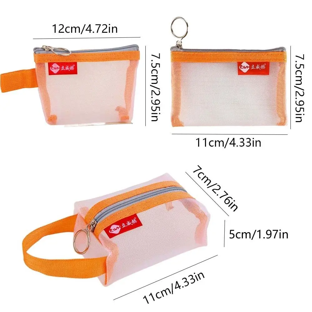 Change Storage Bag Clear Mesh Bag Lipstick Cosmetic Bag Coin Bags Mini Coin Purse Solid Color Sanitary Napkin Storage Bag