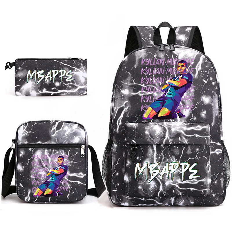 printed student school bag set children's backpack pencil bag shoulder bag 3-piece set