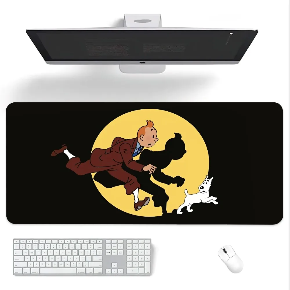 Cartoon Les A-Aventures de T-Tintin Mouse Pad Computer Laptop Gaming Office Wrist Guard Non Slip Keyboard Pad