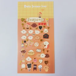 Korean Import Original BONITO Hello Love Puppy Gilding Paper Stickers Scrapbooking Diy Journal Gift Cute Stationery Sticker